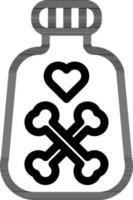 vector illustratie van liefde vergiftigen pot icoon in dun lijn kunst.