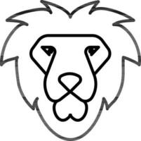 zwart schets leeuw gezicht icoon Aan wit achtergrond. vector