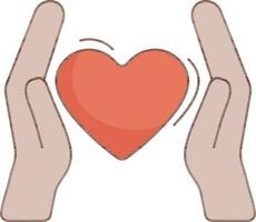 hand- Holding hart icoon in vlak stijl. vector