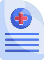 blauw en rood medisch document papier icoon in vlak stijl. vector