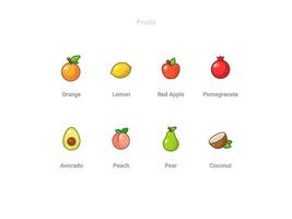 fruit pictogrammen instellen vector