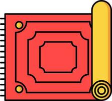 mat icoon of symbool in rood en geel kleur. vector