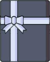 top visie van geschenk doos icoon in grijs kleur. vector