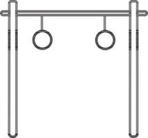 illustratie van oefening bar met ringen. vector