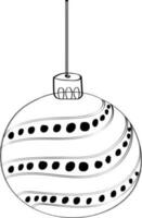 zwart en wit illustratie van Kerstmis bal. vector