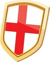 gouden schild met vlag van Engeland. vector