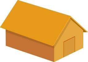 illustratie van een oranje hut. vector