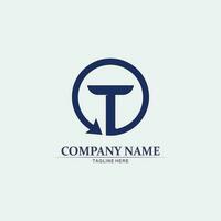 t letter, t logo vector lettertype alfabet ontwerp en pictogram t