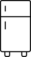 lijn kunst illustratie van dubbele deur koelkast icoon. vector