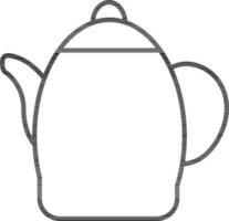 lijn kunst illustratie van theepot icoon. vector