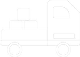 zwart lijn kunst dozen in vrachtwagen. vector