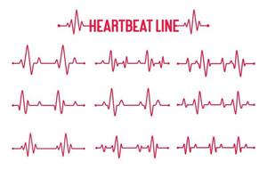 hartslag grafiek vector set concept van het helpen van patiënten en oefenen voor de gezondheid