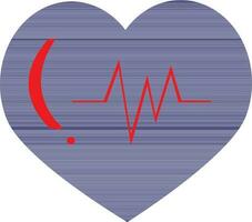 vlak stijl blauw hart cardiogram. vector