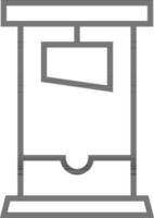 lijn kunst guillotine icoon in vlak stijl. vector