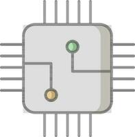 microchip icoon in zwart en grijs kleur. vector