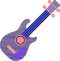 gitaar icoon of symbool in Purper en blauw kleur. vector