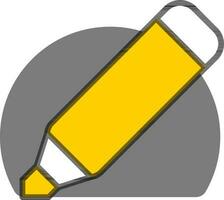 markeerstift pen of markeerstift icoon in geel en wit kleur. vector