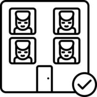 lijn kunst illustratie van mensen op zoek in appartement venster icoon voor controleren. vector