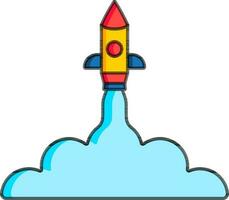 raket of project lancering icoon in vlak stijl. vector