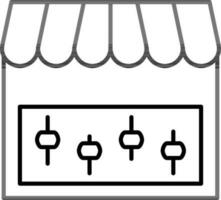 winkel instelling glijbaan icoon in zwart schets. vector