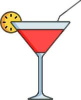cocktail of mocktail drinken glas met fruit plak icoon in oranje kleur. vector