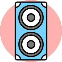blauw en grijs spreker icoon Aan roze ronde achtergrond. vector