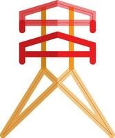 elektriciteit pyloon in rood en oranje kleur. vector