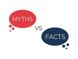 mythen vs feiten infographic icoon. waarheid of fictie toespraak bubbel geïsoleerd Aan wit achtergrond. vector illustratie