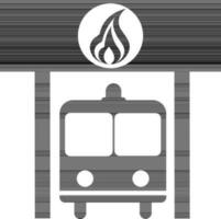 vlak illustratie van brand vrachtauto in station. vector