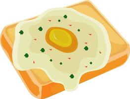 illustratie van omelet Aan brood. vector
