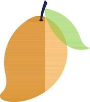 oranje mango met groen blad. vector