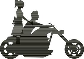 silhouet paar rijden motorfiets. vector