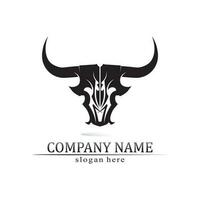 stier hoorn en buffel logo en symbolen sjabloon pictogrammen app vector