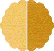 geïsoleerd hersenen in oranje en groen kleur. vector
