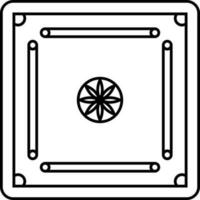 carrom bord in zwart en wit kleur. vector