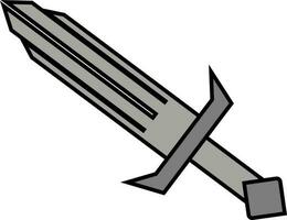 zwaard in grijs en zwart kleur. vector