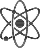 zwart atoom icoon of symbool. vector
