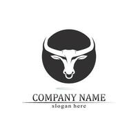 stier hoorn en buffel logo en symbolen sjabloon pictogrammen app vector