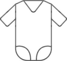 vlak stijl bodysuit icoon in zwart lijn kunst. vector