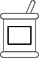 lepel in voedsel pakket icoon in dun lijn kunst. vector