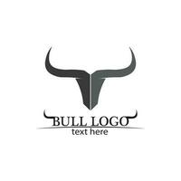 stier hoorn en buffel logo en symbolen sjabloon pictogrammen app vector