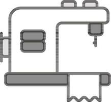 digitaal naaien machine icoon in grijs en wit kleur. vector