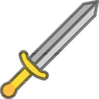 geel en grijs zwaard icoon Aan wit achtergrond. vector