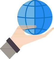 vector illustratie van hand- Holding wereldbol icoon.