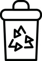 lijn kunst illustratie van recycling bak icoon. vector