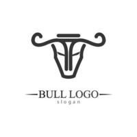 stier hoorn en buffel logo en symbolen sjabloon pictogrammen app vector