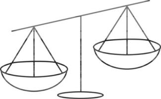 zwart lijn kunst illustratie van een balans schaal. vector