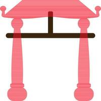 rood kleur van Chinese poort icoon in illustratie. vector