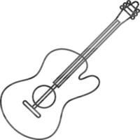lijn kunst illustratie van een elektrisch gitaar instrument. vector