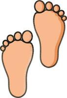 voetafdrukken icoon in licht oranje kleur. vector
